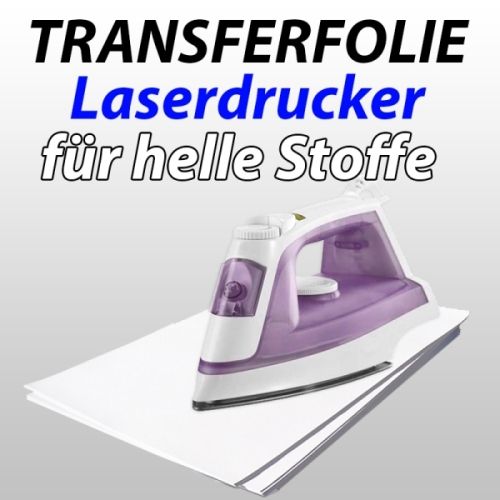 Laser-Transferfolie f. helle Textilien, 10 Blatt